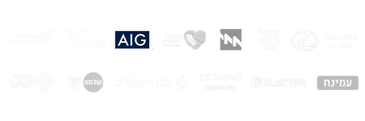לוגואים של ארגונים שליווה שי חיון, בהם AIG, אל על, בנק הפועלים, Electra ו־Holmes Place